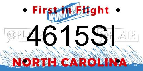 4615SI North Carolina License Plate