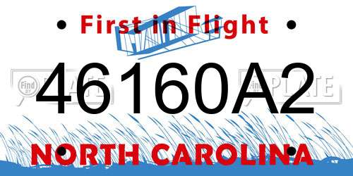 46160A2 North Carolina License Plate
