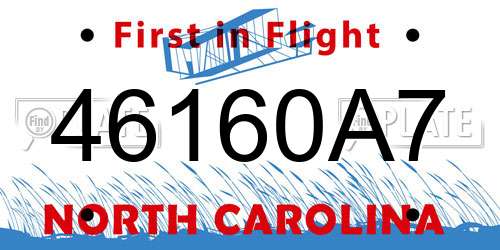 46160A7 North Carolina License Plate
