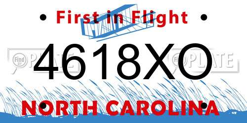4618XO North Carolina License Plate