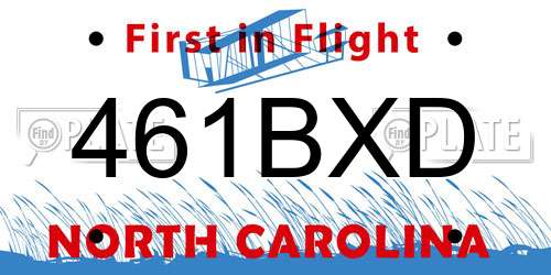 461BXD North Carolina License Plate