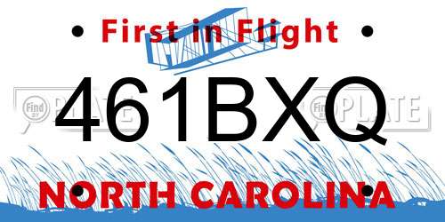 461BXQ North Carolina License Plate