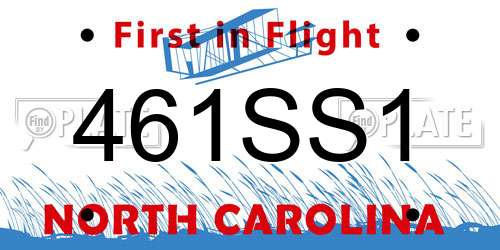 461SS1 North Carolina License Plate