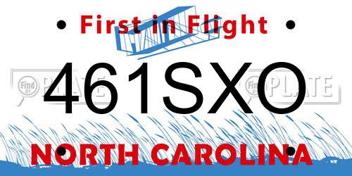 461SXO North Carolina License Plate