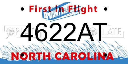 4622AT North Carolina License Plate