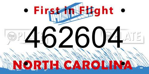 462604 North Carolina License Plate