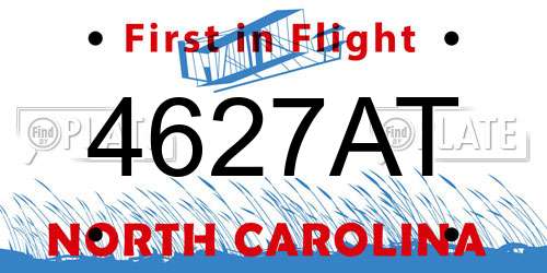 4627AT North Carolina License Plate