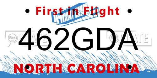 462GDA North Carolina License Plate