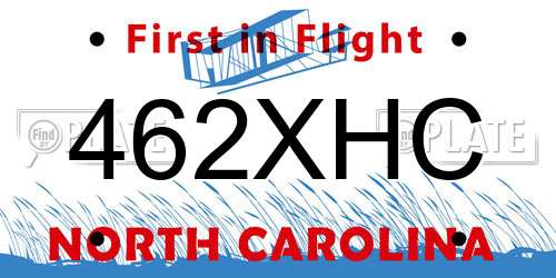 462XHC North Carolina License Plate