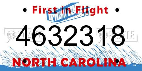 4632318 North Carolina License Plate