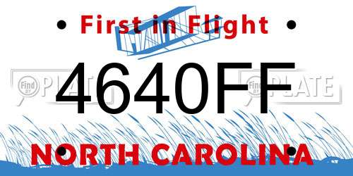4640FF North Carolina License Plate