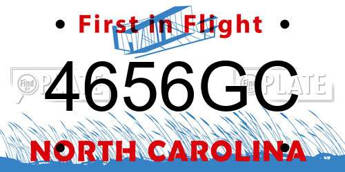 4656GC North Carolina License Plate
