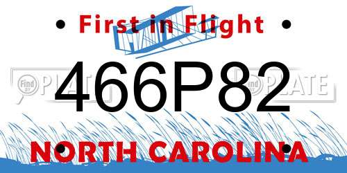 466P82 North Carolina License Plate