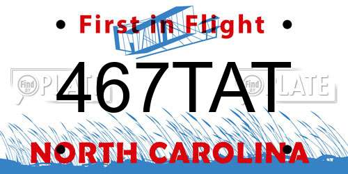 467TAT North Carolina License Plate