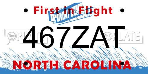 467ZAT North Carolina License Plate