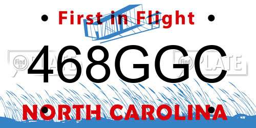 468GGC North Carolina License Plate