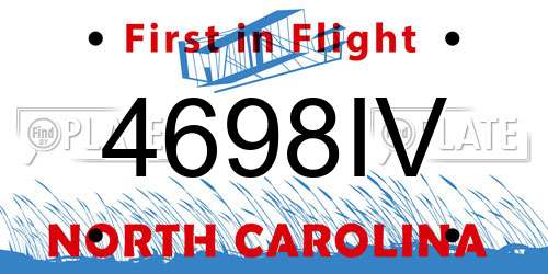 4698IV North Carolina License Plate