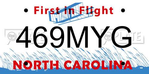 469MYG North Carolina License Plate