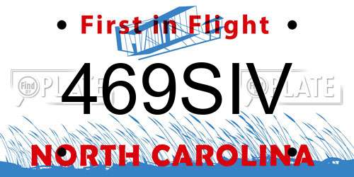 469SIV North Carolina License Plate