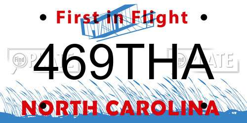 469THA North Carolina License Plate