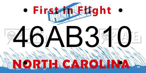 46AB310 North Carolina License Plate