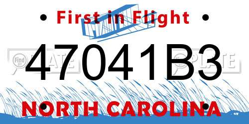 47041B3 North Carolina License Plate