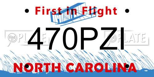 470PZI North Carolina License Plate