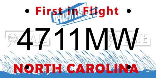 4711MW North Carolina License Plate