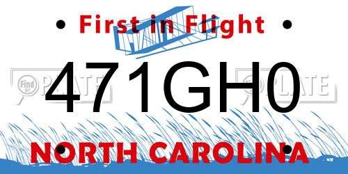 471GH0 North Carolina License Plate