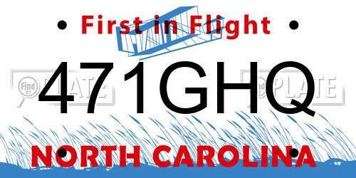 471GHQ North Carolina License Plate