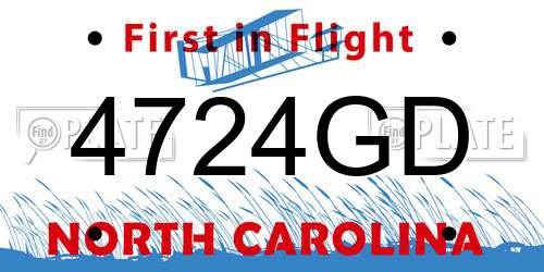 4724GD North Carolina License Plate