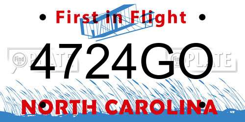 4724GO North Carolina License Plate