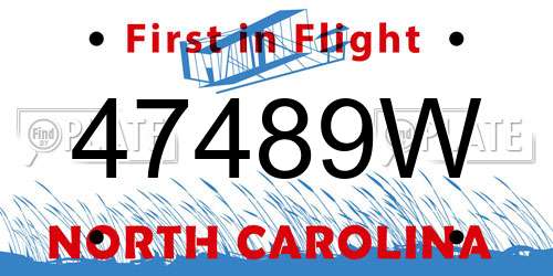 47489W North Carolina License Plate