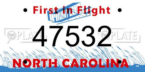 47532 North Carolina License Plate