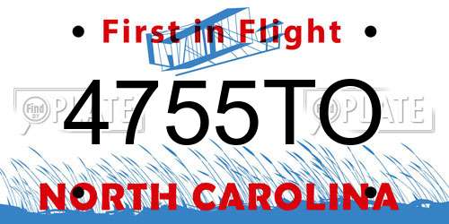 4755TO North Carolina License Plate