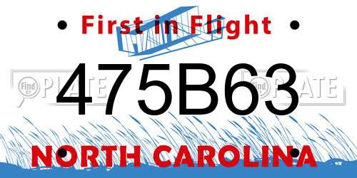 475B63 North Carolina License Plate