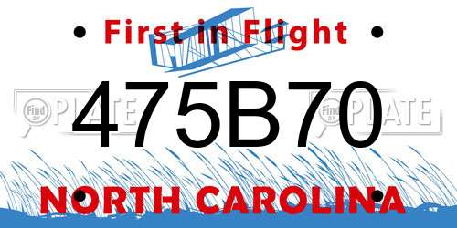 475B70 North Carolina License Plate