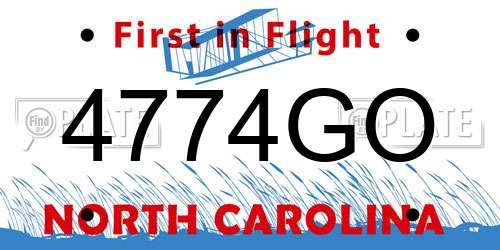 4774GO North Carolina License Plate