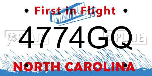 4774GQ North Carolina License Plate