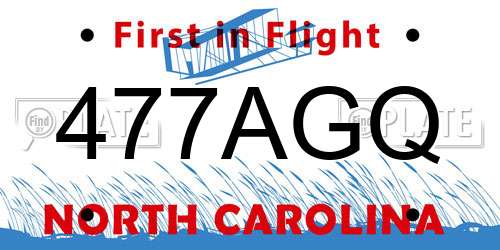 477AGQ North Carolina License Plate