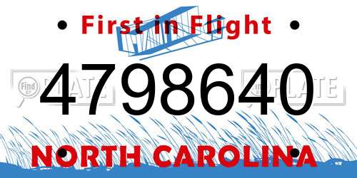4798640 North Carolina License Plate