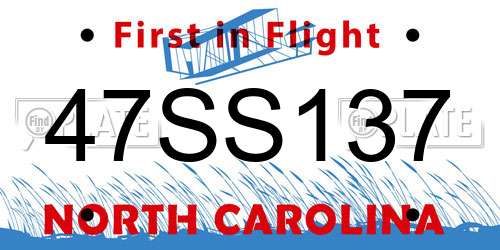 47SS137 North Carolina License Plate