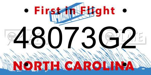 48073G2 North Carolina License Plate