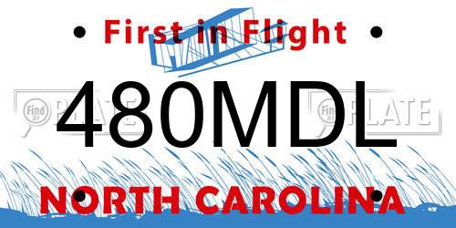480MDL North Carolina License Plate