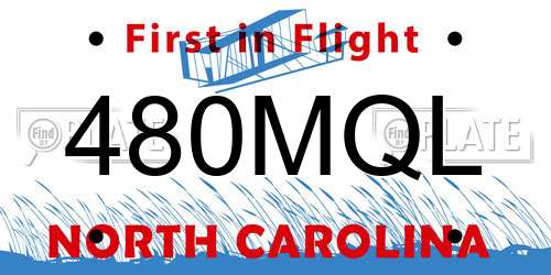 480MQL North Carolina License Plate