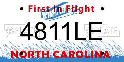 4811LE North Carolina License Plate