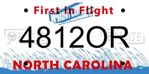 4812OR North Carolina License Plate