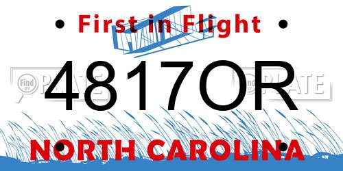 4817OR North Carolina License Plate