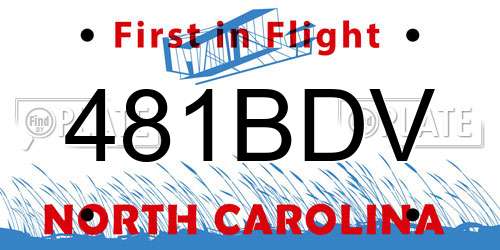 481BDV North Carolina License Plate