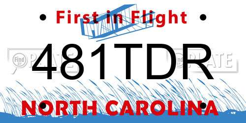 481TDR North Carolina License Plate